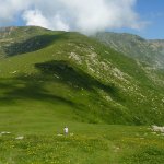 Il Colle Selassa e il costone erboso che sale al Colle Bernardo